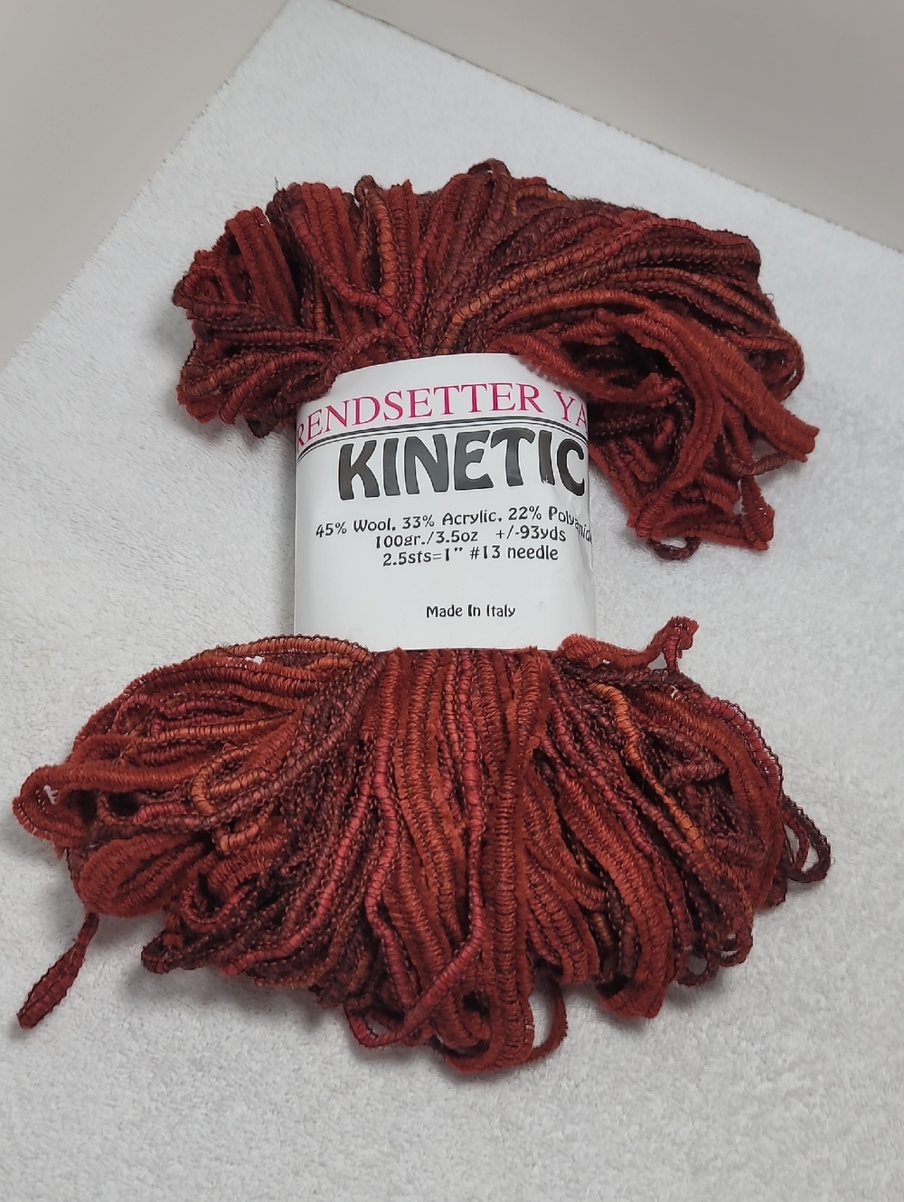 Kinetic Trendsetter Yarn - Rust Red - NWT